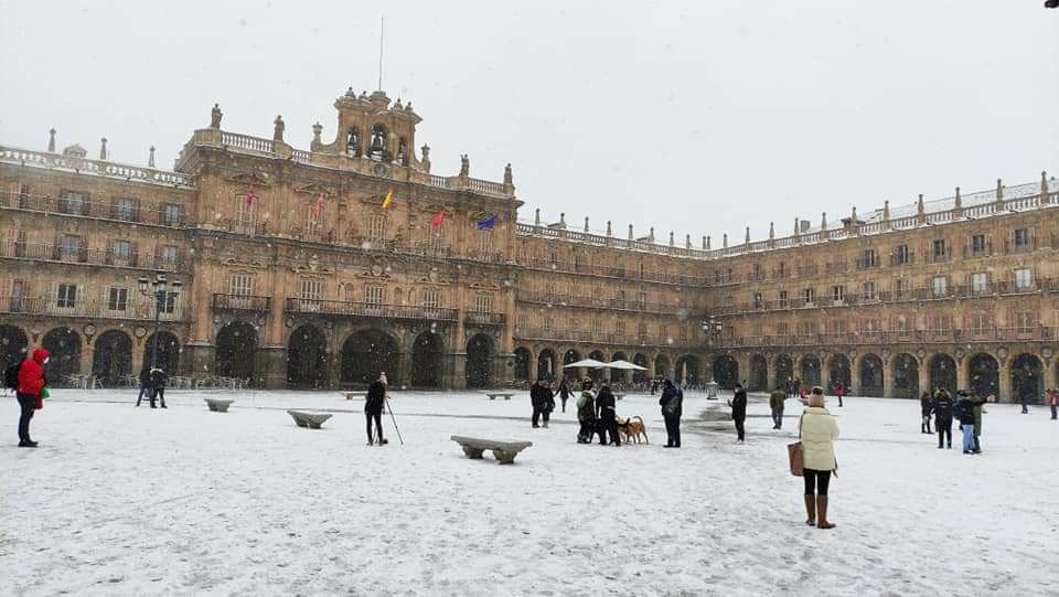 Plaza Mayor Salamanca nevada
